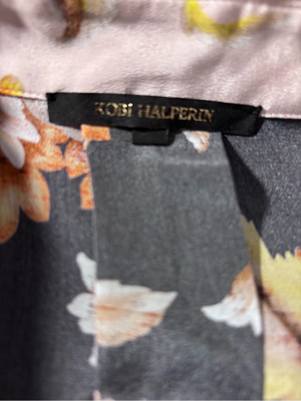 Kobi Halperin Floral Print Button-Down Blouse 100% Silk Size M - Picture 3 of 4